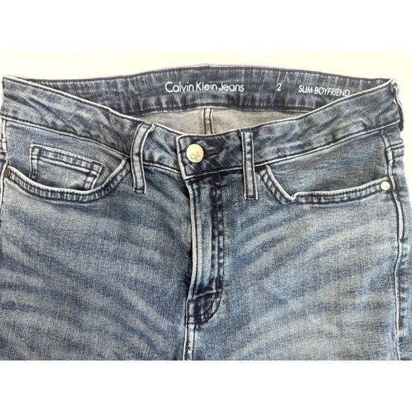 Calvin Klein Jeans Slim Boyfriend, Sz 2, Mid Rise, Med Wash, 5 Pockets, #36543 - Picture 6 of 7